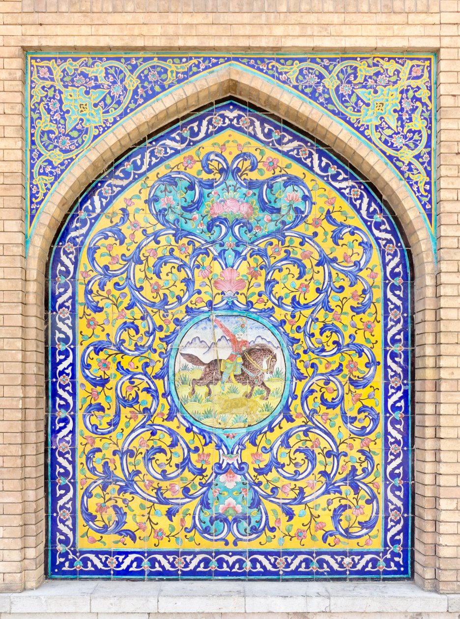 Csempeépítés a Golestan-palotában, Teherán, Irán (fotó) alkotó: School Qajar
