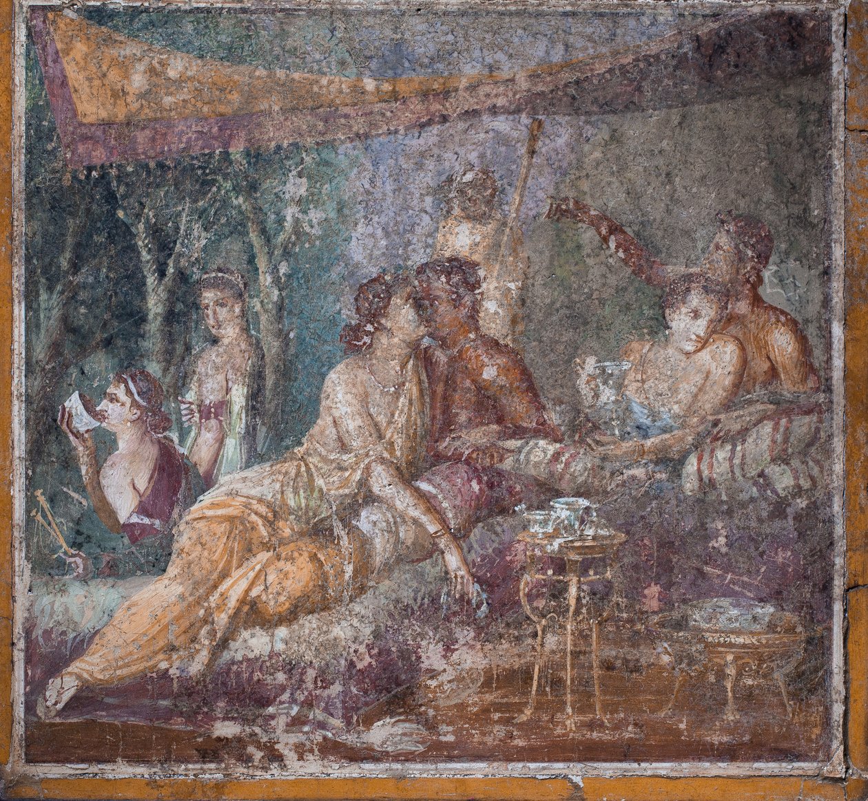 Bankett jelenet, Pompeji alkotó: School Roman