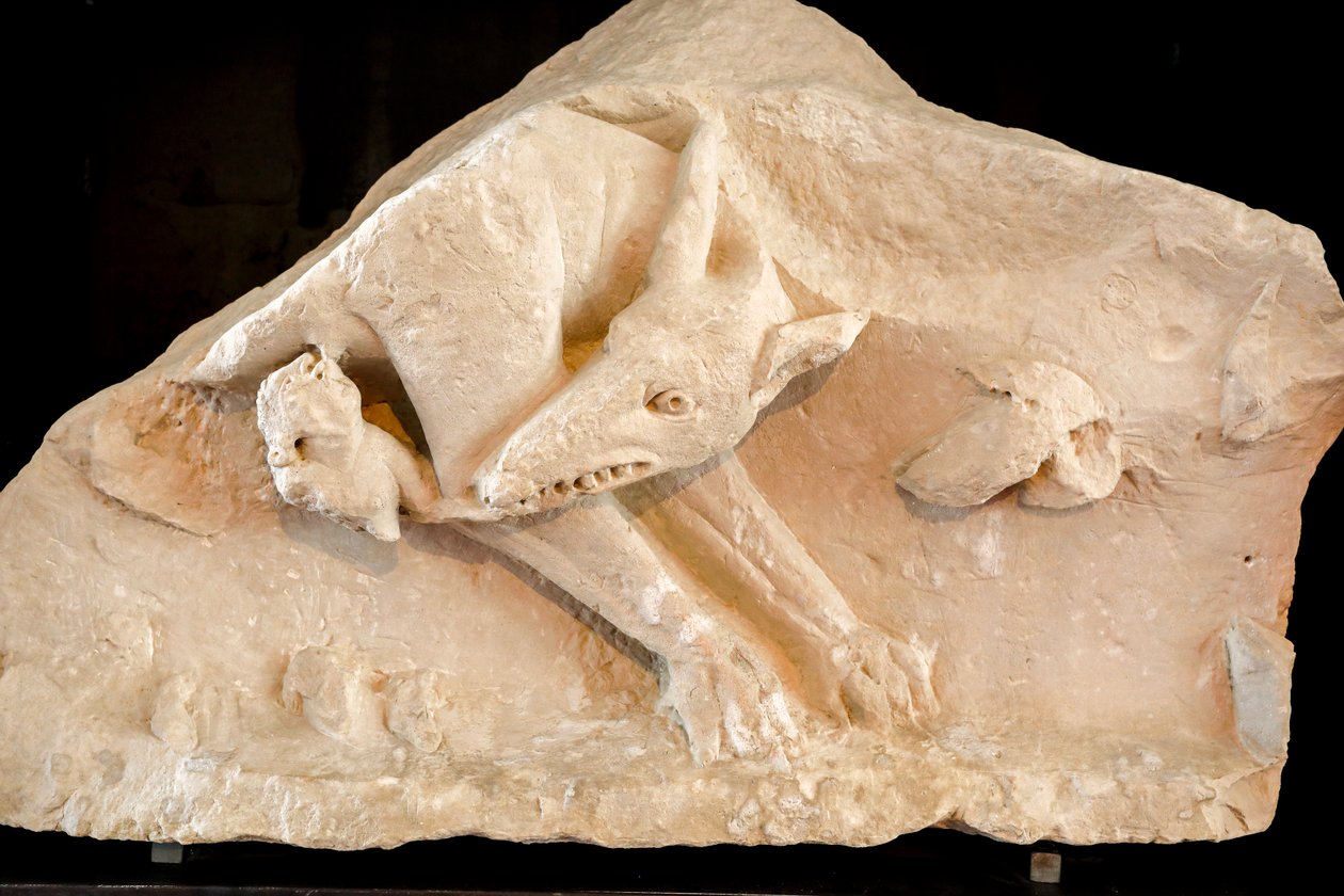 Farkaslány és az ikrek, Romulus és Remus, 2. század (szobor) alkotó: School Roman