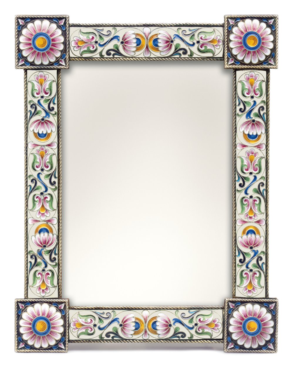 Ezüst aranyozott és cloisonne zománcozott fényképkeret, kb. 1900 (ezüst aranyozott, cloisonne zománc) alkotó: School Russian