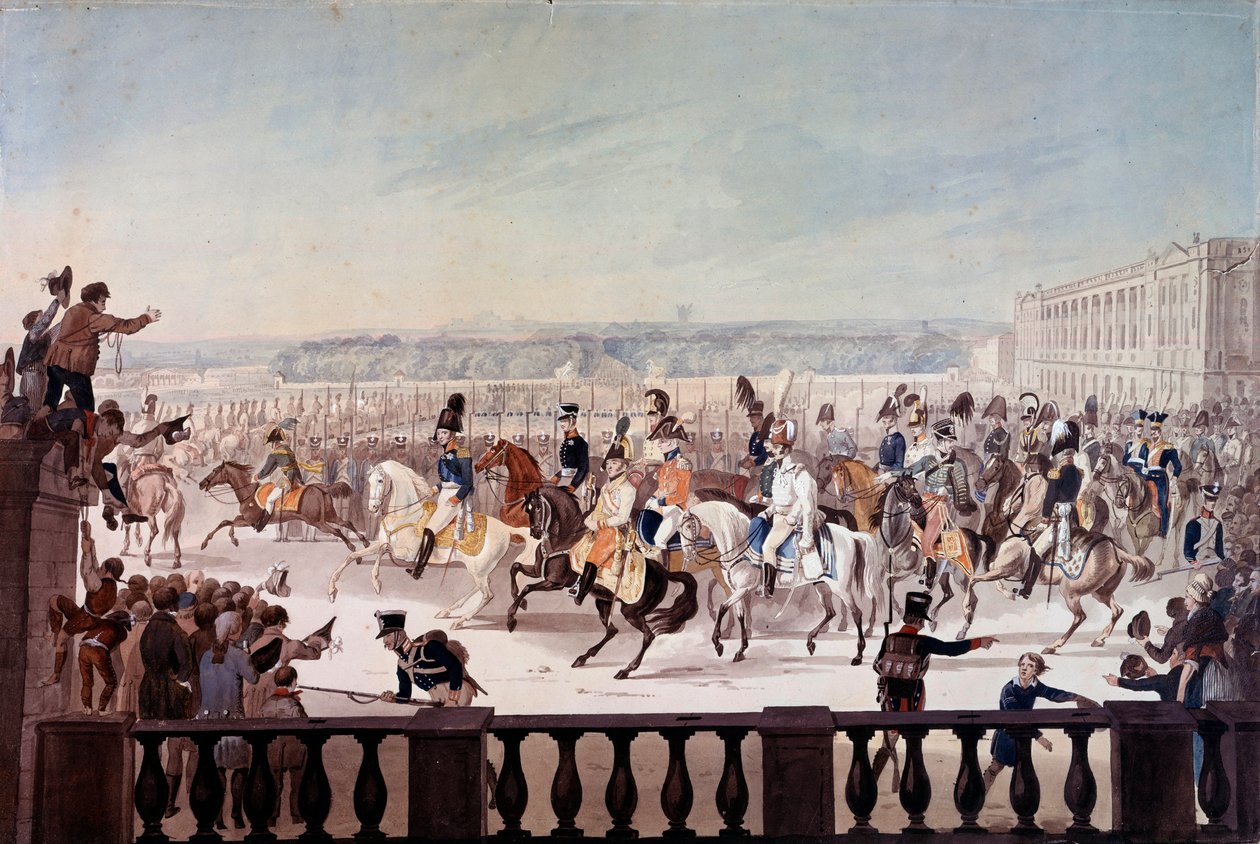 I. Alexandre (1777-1825) a Paris Place de la Concorde-on. Az orosz iskola festménye alkotó: School Russian