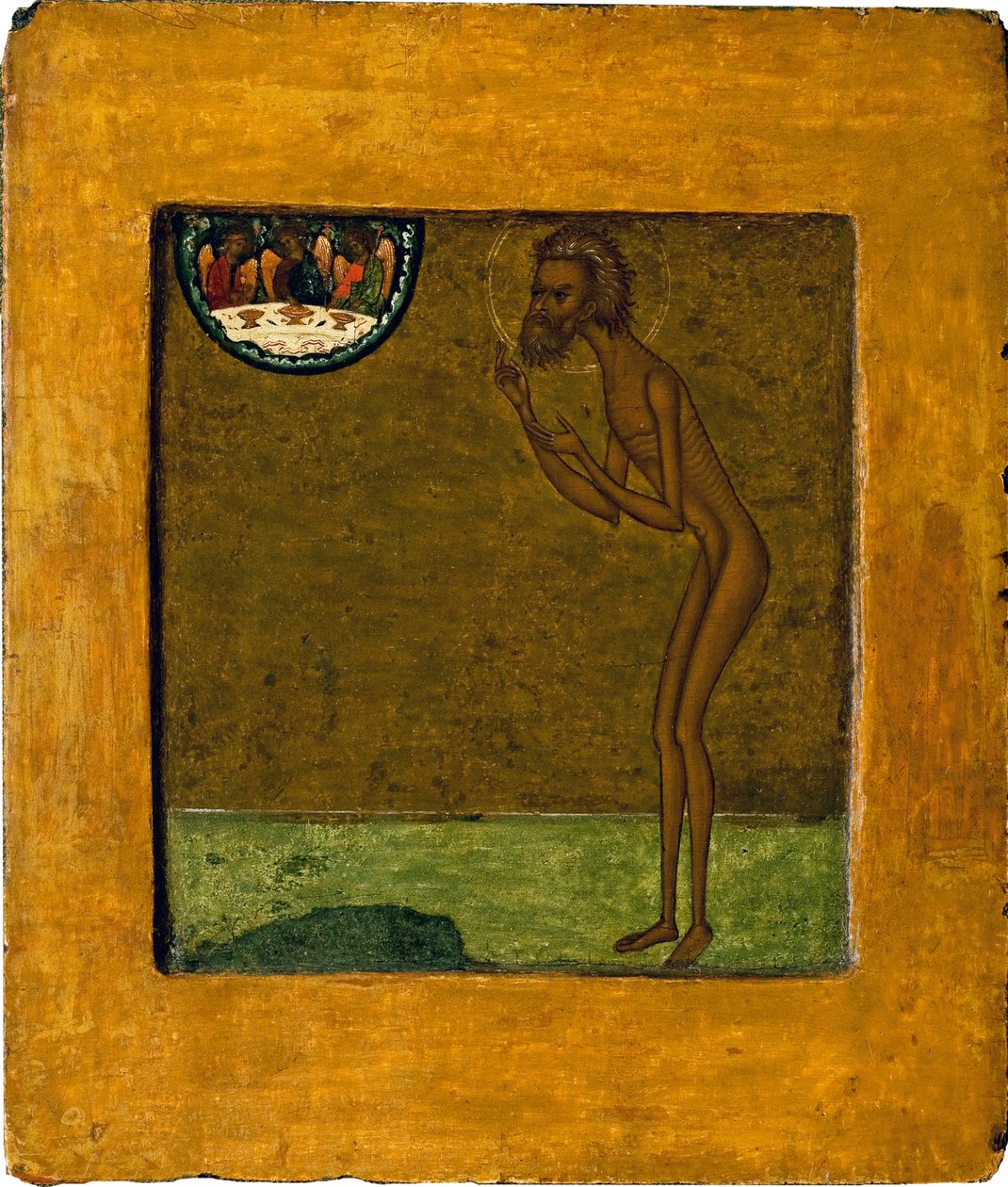 Boldog Bazil vagy Szent Bazil (Vassili) (1469-1551 vagy 1557). Névtelen orosz ikon, fa tempera, 16. század vége. Hagyományos moszkvai művészet. Állami Tretyakov Galéria, Moszkva. alkotó: School Russian