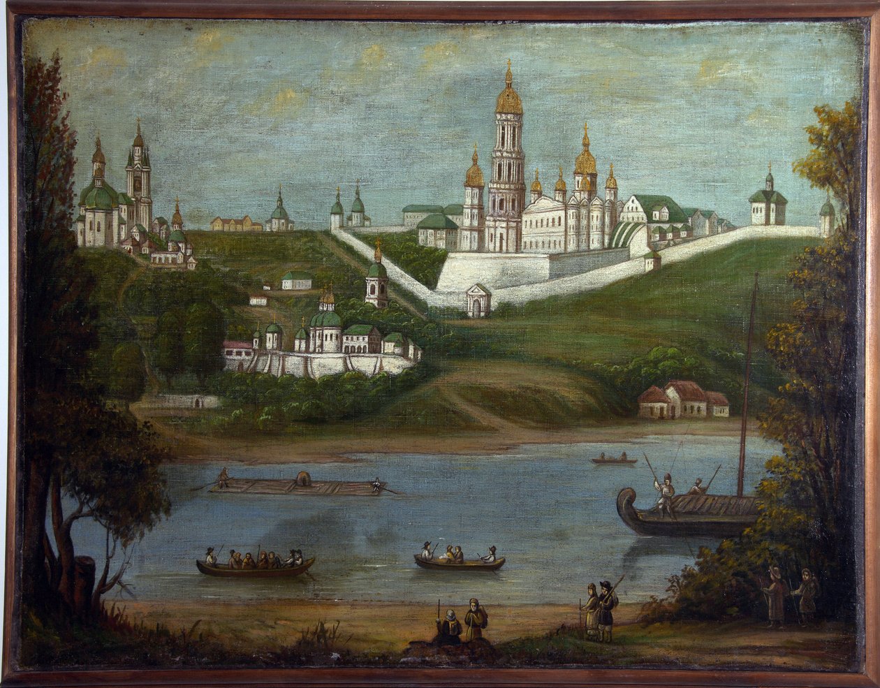 A kolostor a barlangok Kyivben (Ukrajna) (The kyiv Monastery of Caves). Névtelen festmény, olaj, vászon, 19. század közepe. Klasszicizmus orosz művészet. Állami Vallástörténeti Múzeum, Szentpétervár. alkotó: School Russian