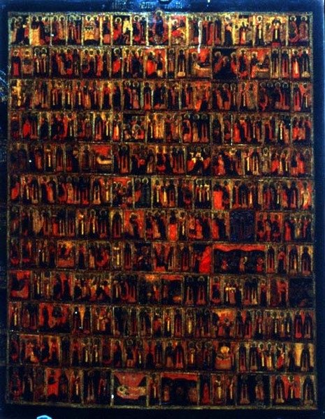 Menológia márciustól augusztusig, moszkvai iskola (tempera a panelen) alkotó: School Russian