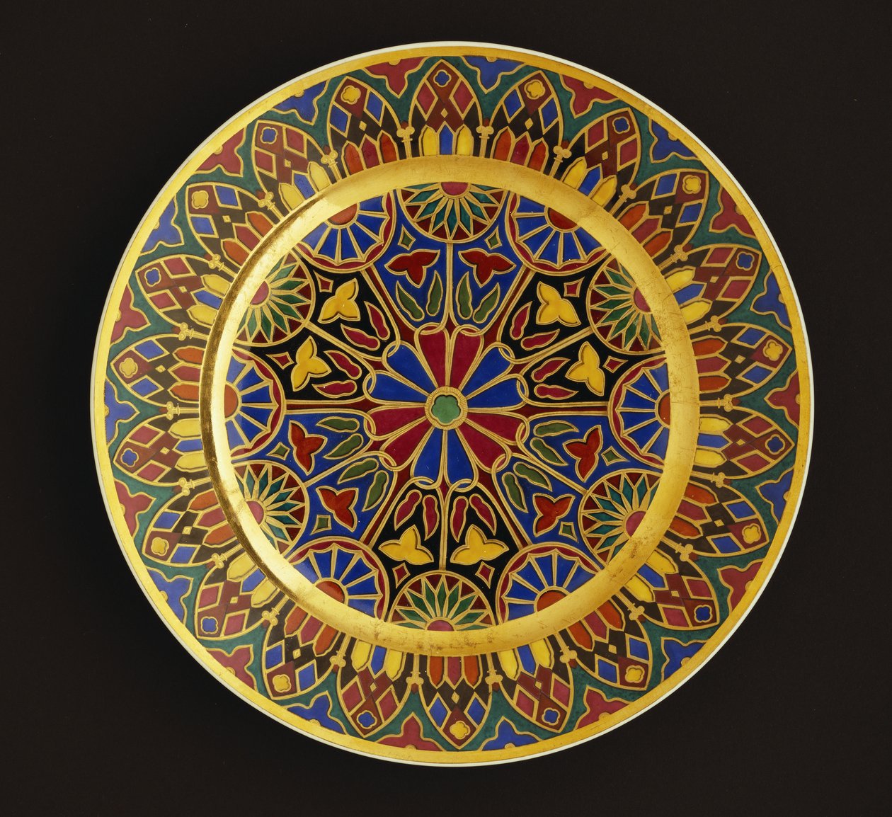 I. Miklós császári vacsoratányér, Birodalmi Porcelángyár, Szentpétervár alkotó: School Russian
