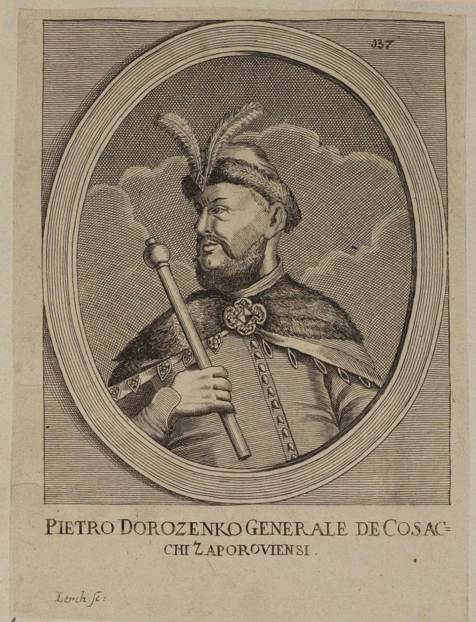 Petro Dorofejevics Dorosenko, a Jobbparti Ukrajna Netmanja (metszet) alkotó: School Russian