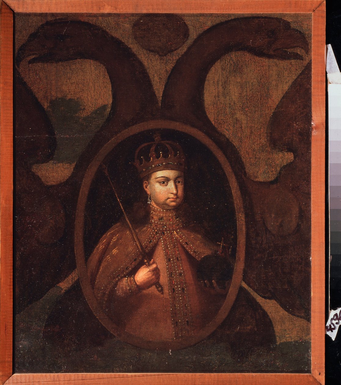 Szofi Alekszejevna Romanova régens (1657-1704) portréja. Egy orosz mester festménye, olaj, vászon, 1680 körül. Régi hagyományos orosz művészet alkotó: School Russian