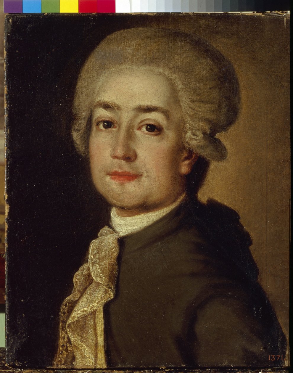 Fjodor Makarov (1756-1821) zeneszerző portréja (Fjodor Fjodorovics Makarov zeneszerző portréja). Névtelen festmény, olaj, vászon, 1780 körül. Orosz művészet alkotó: School Russian
