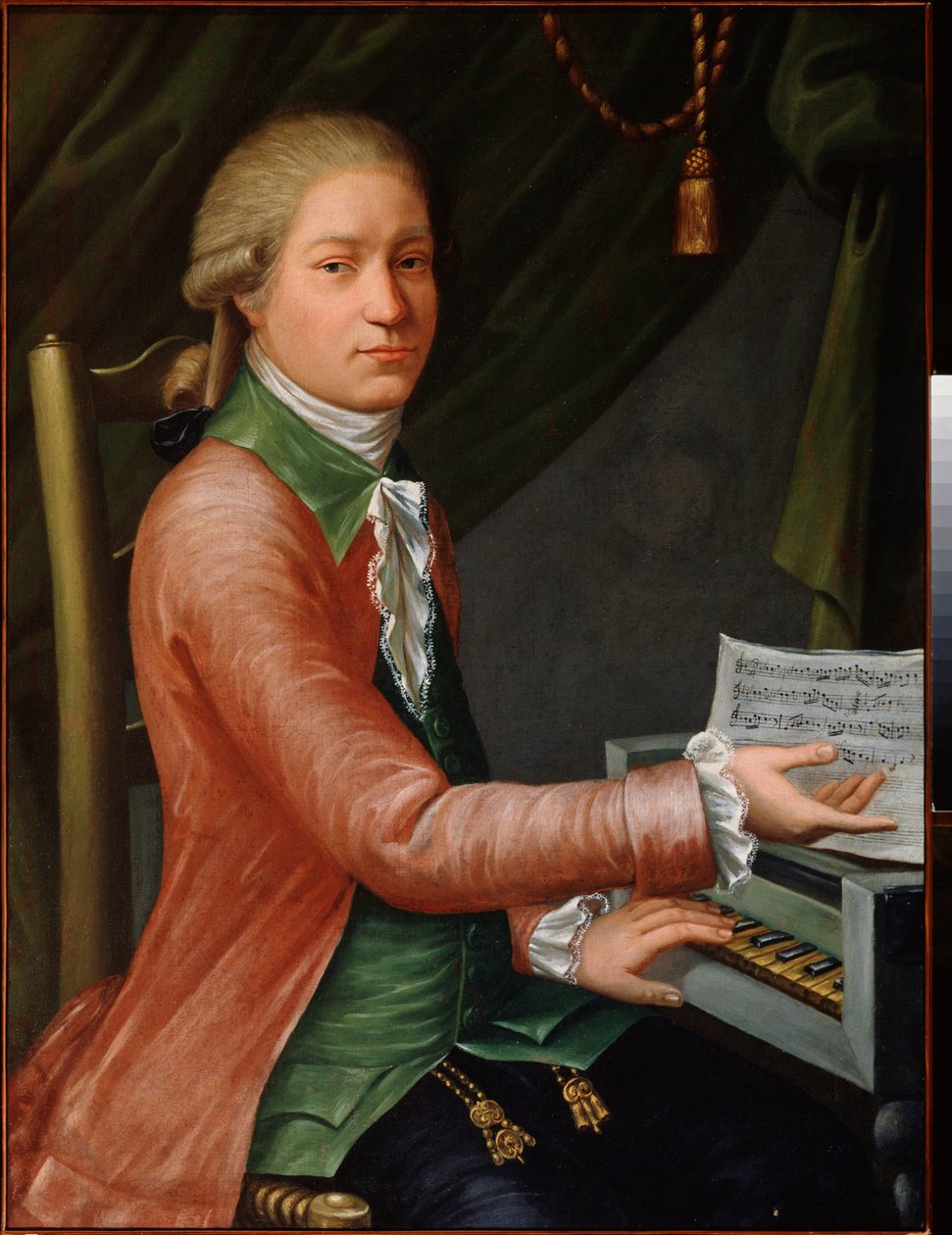 Jevsztignyij Fomin (1761-1800) zeneszerző portréja. Orosz mester festménye, olaj, vászon, 1780 körül. Orosz művészet alkotó: School Russian