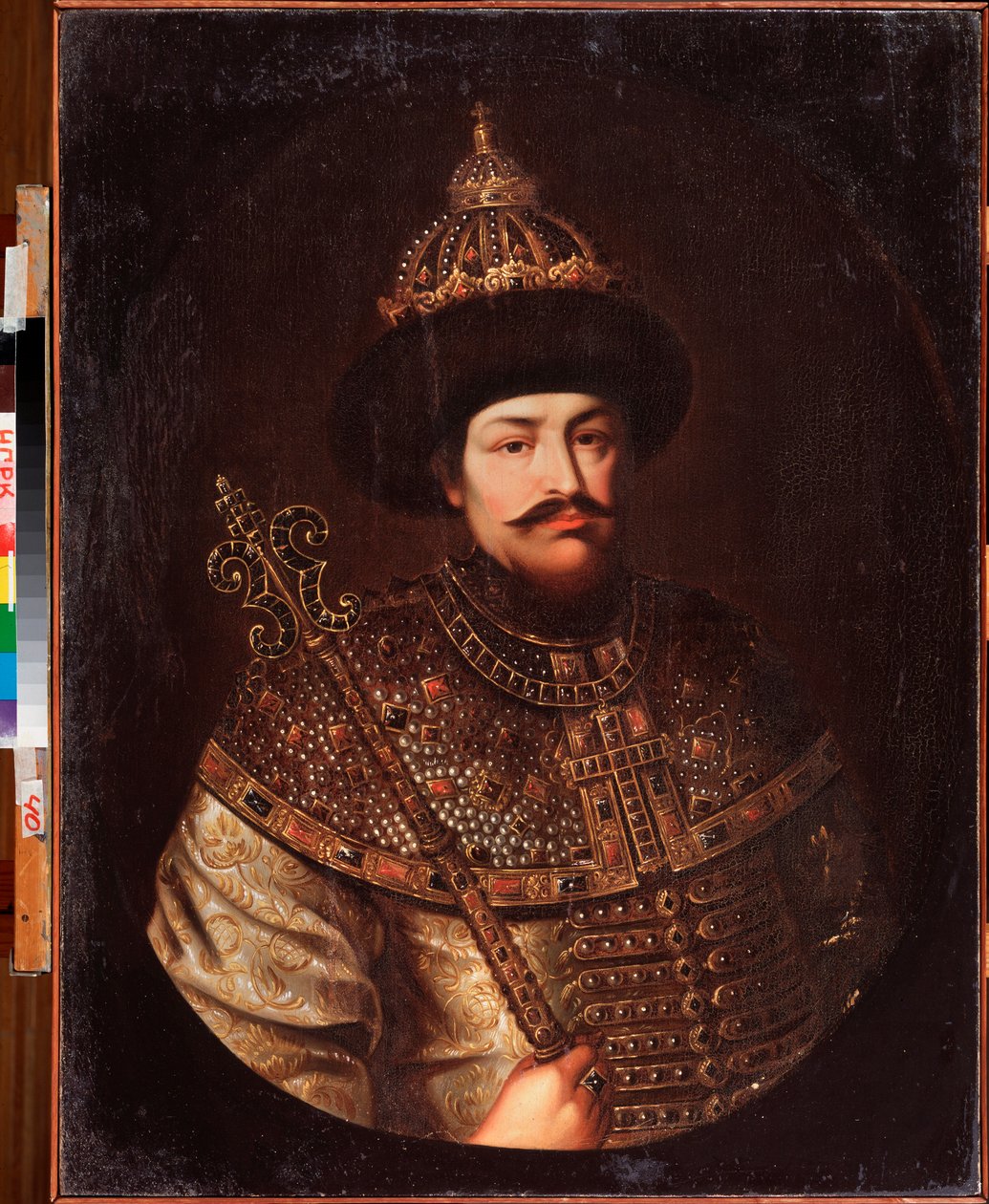 Alekszisz I. Mihajlovics orosz cár (1629-1676) portréja. Orosz mester festménye, olaj, vászon, 18. század eleje. Komi Köztársaság Nemzeti Művészeti Galériája, Sziktivkar (Oroszország). alkotó: School Russian