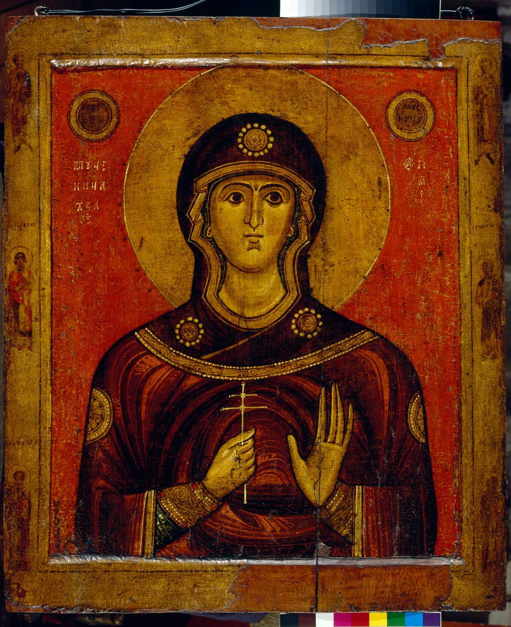 Nikomediai Szent Juliána (4. század eleje) (Szent Juliana) - A novgorodi hagyomány ikonja (Oroszország), tempera fán, 13. század eleje - Állami Tretyakov Galéria, Moszkva alkotó: School Russian