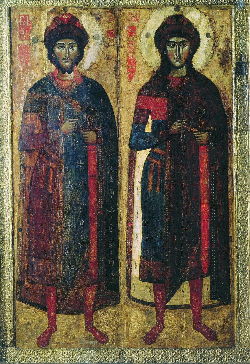 Szent Borisz és Gleb, orosz ikon alkotó: School Russian