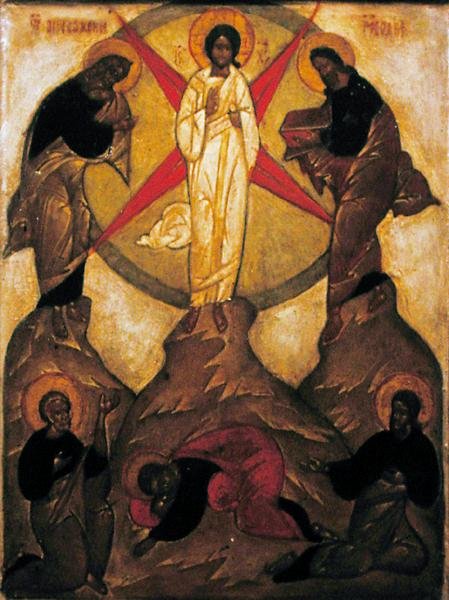 Agónia a kertben (tempera és aranylevél a panelen) alkotó: School Russian