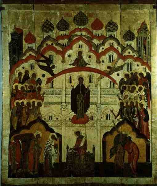 A könyörgés a karéliai könyörgés templomból (tempera a panelen) alkotó: School Russian