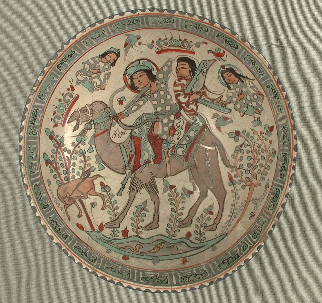 Tál egy vadászjelenettel Bahram Gur és Azadeh meséjéből alkotó: School Sasanian