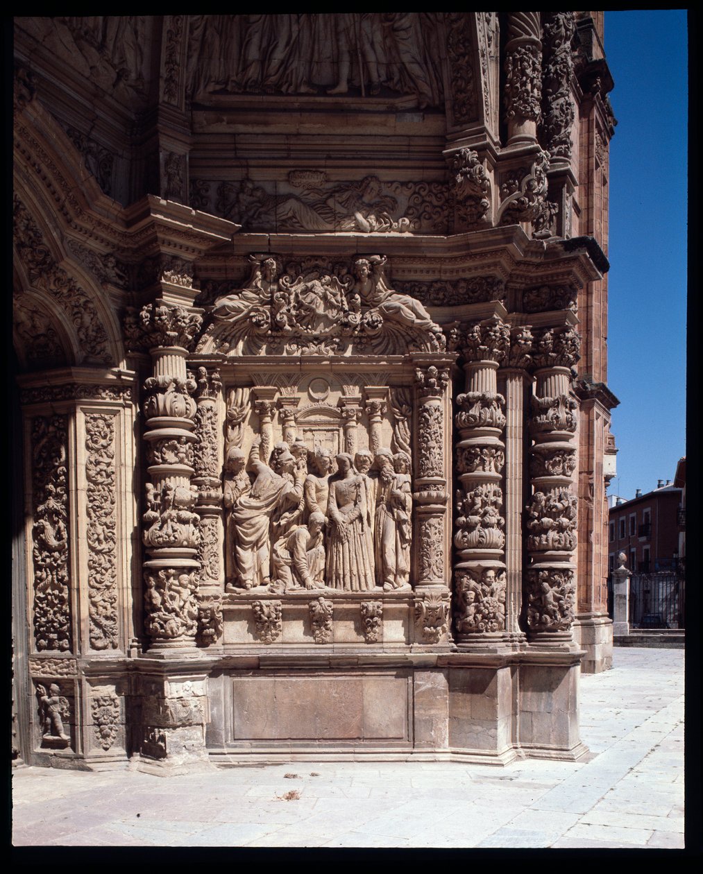 Kilátás a Szent Mária-székesegyház homlokzatára, Astorga, Spanyolország (A Szent Mária-székesegyház homlokzata, Astorga, Spanyolország) alkotó: School Spanish