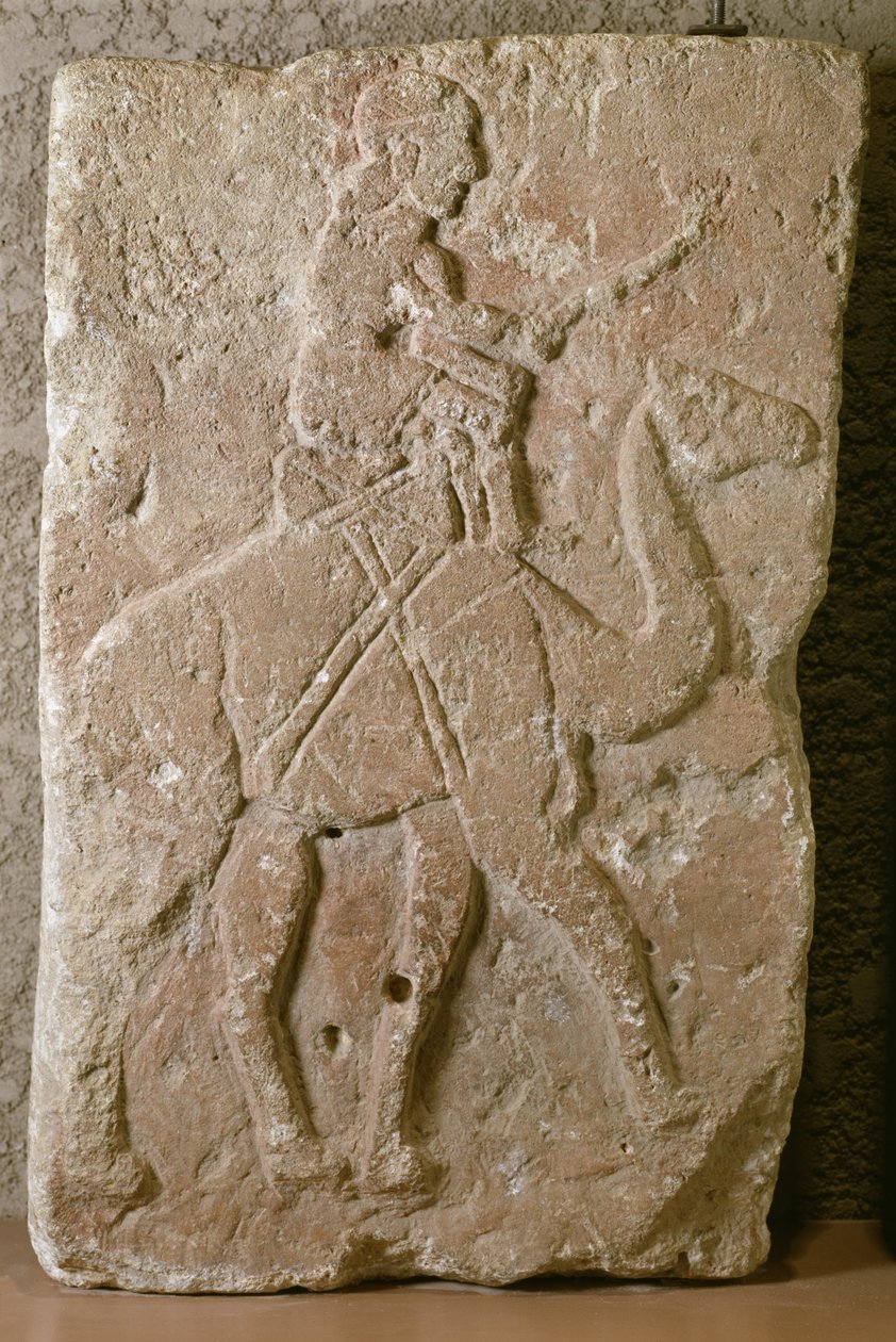 Födém Dromedary Riderrel, Tell Halaf, Észak-Szíria (mészkő vörös festékkel) alkotó: School Syrian