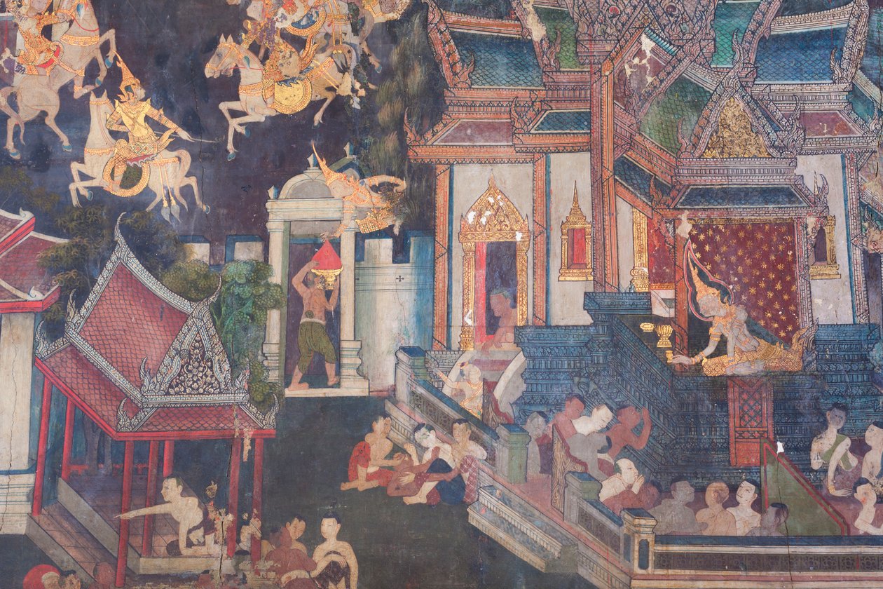 Falfestmények a Buddhaisawan kápolnában, Wang Na palotája (festmény) alkotó: School Thai