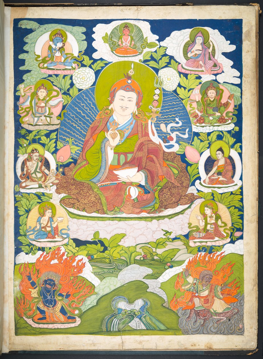 Hozzáadás. Vagy. 3048    Egy 12 rajz egyike, amelyek tibeti isteneket ábrázolnak egy tibeti művésztől, valószínűleg Lhászában, 1800 körül    (guache papíron) alkotó: School Tibetan