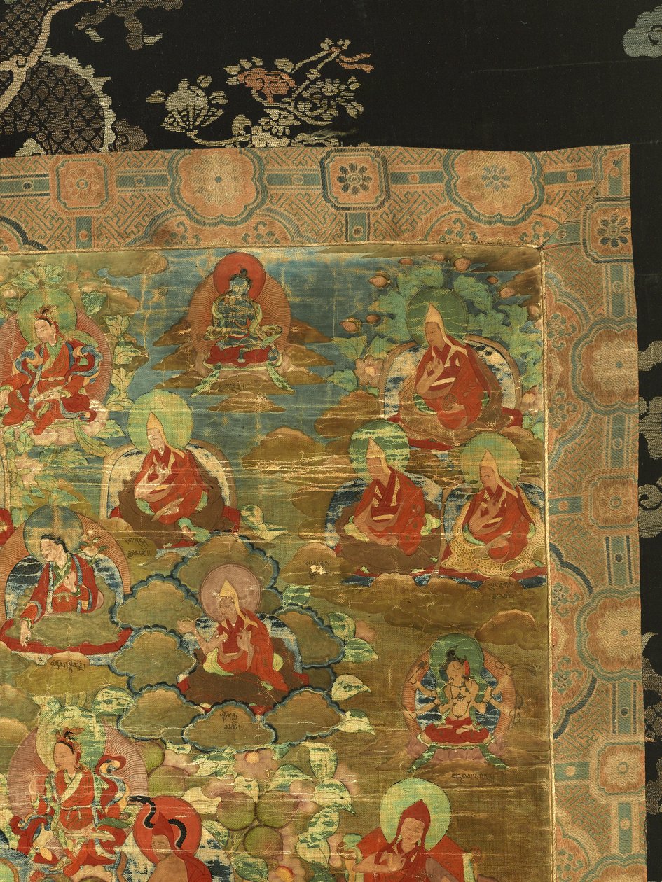 A harmadik pancsen láma Losan Penden Yeshe részlete (gouache a ruhán) alkotó: School Tibetan