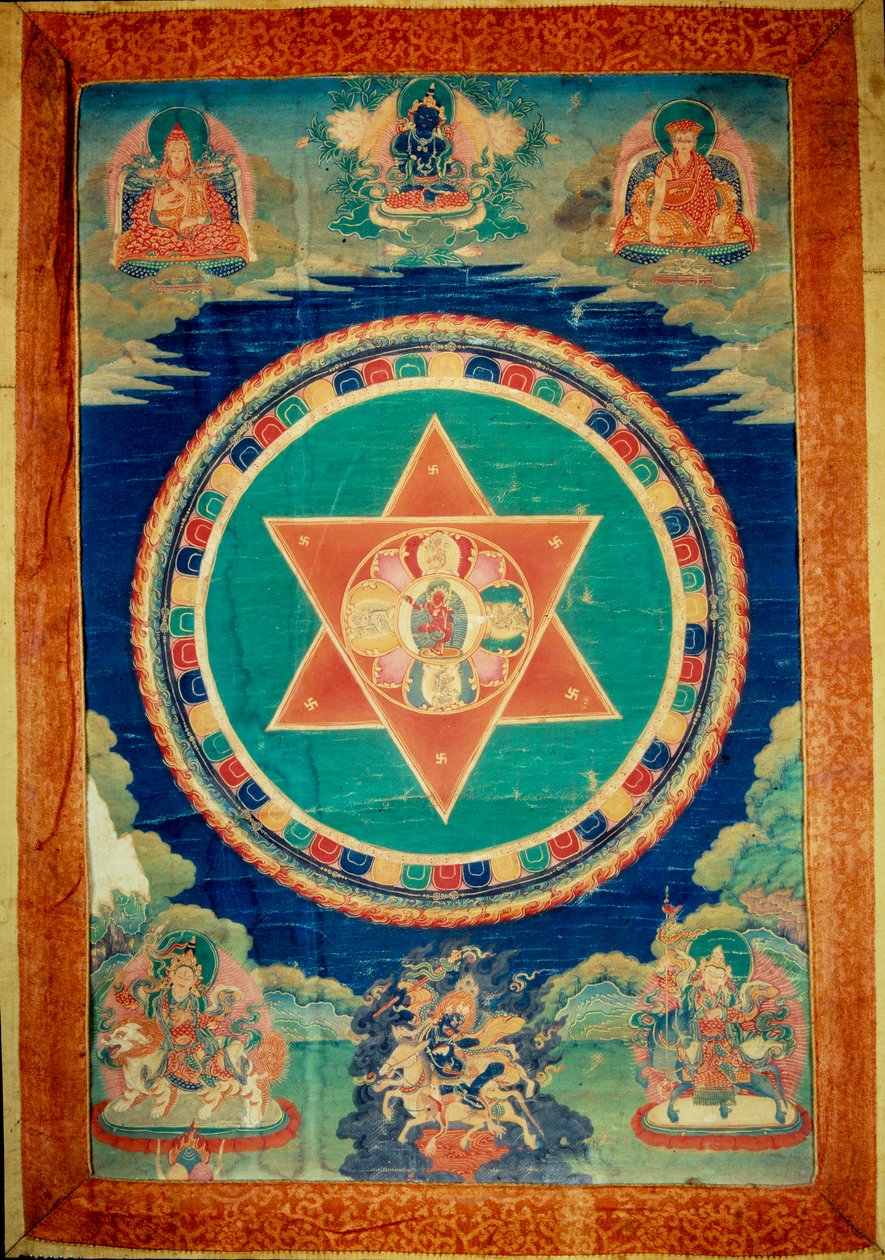 Mandala de vajravarami, az istennő táncol (középen), nevének jelentése „” adamantine laie””. Tibet alkotó: School Tibetan
