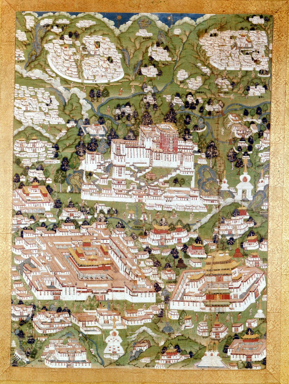 Lhásza városának képviselete, tibeti Thai-Ka, Guimet Múzeum, Párizs alkotó: School Tibetan