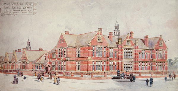 Marlborough Road Board Schools, Cardiff, huszadik század eleje (színes litó) alkotó: School Welsh