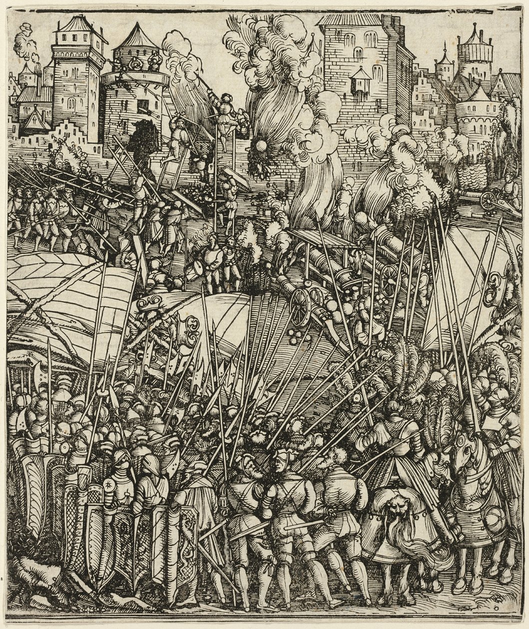 A magyarok kiűzése Alsó-Ausztriából, I. Maximilian diadalívéről alkotó: School of Albrecht Dürer