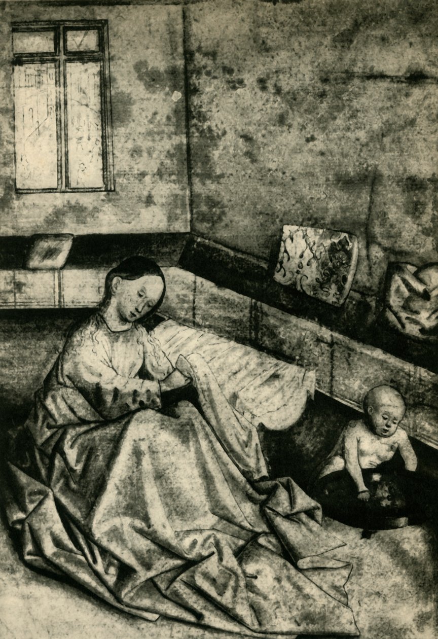 Madonna és gyermek egy belső térben, 15. század eleje, 1943. alkotó: School of Konrad Witz