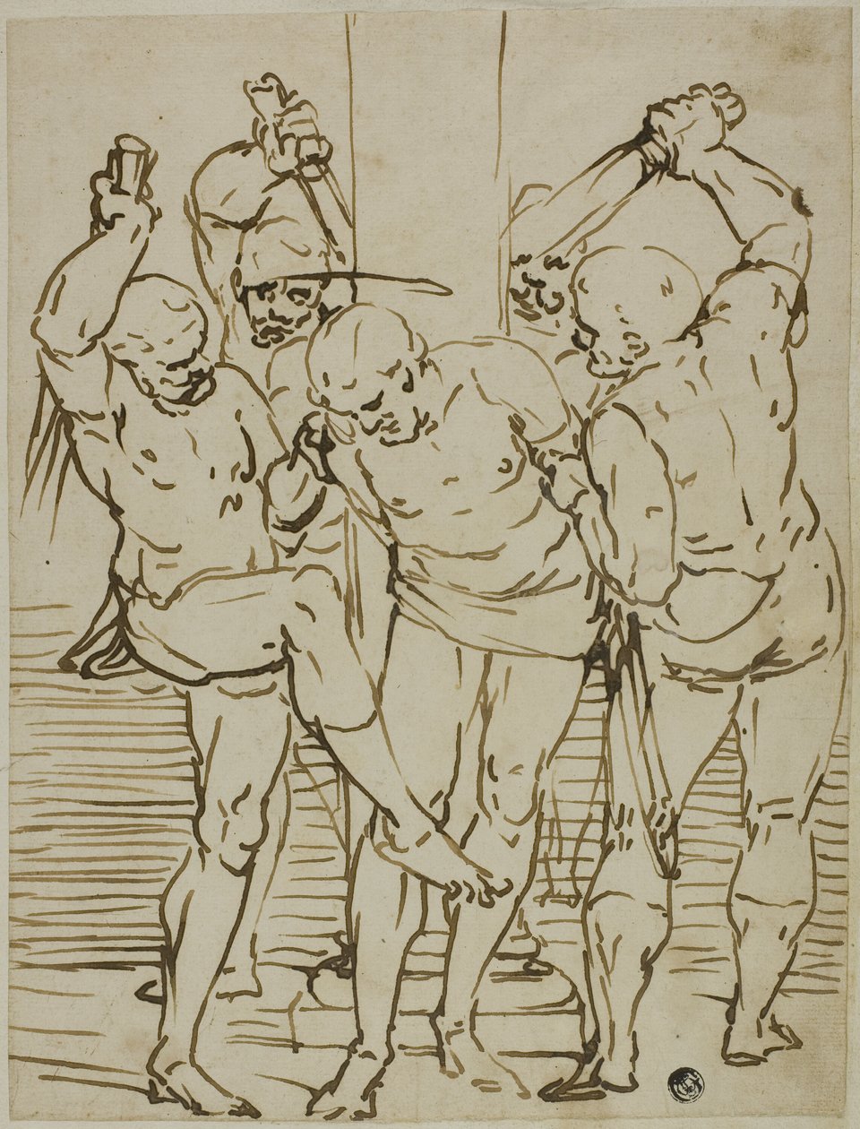 Krisztus megostorozása alkotó: School of Luca Cambiaso