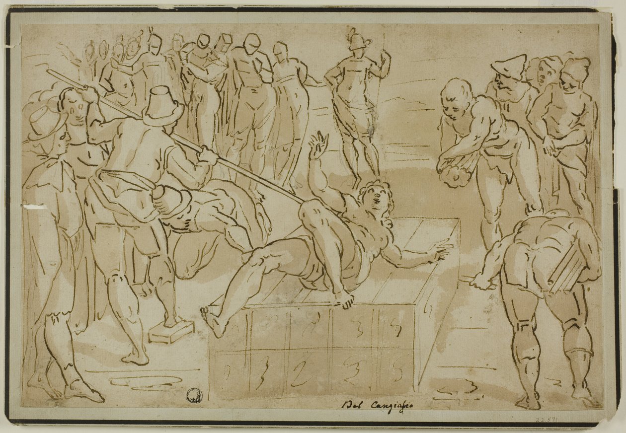 Szent Lőrinc mártíromsága alkotó: School of Luca Cambiaso