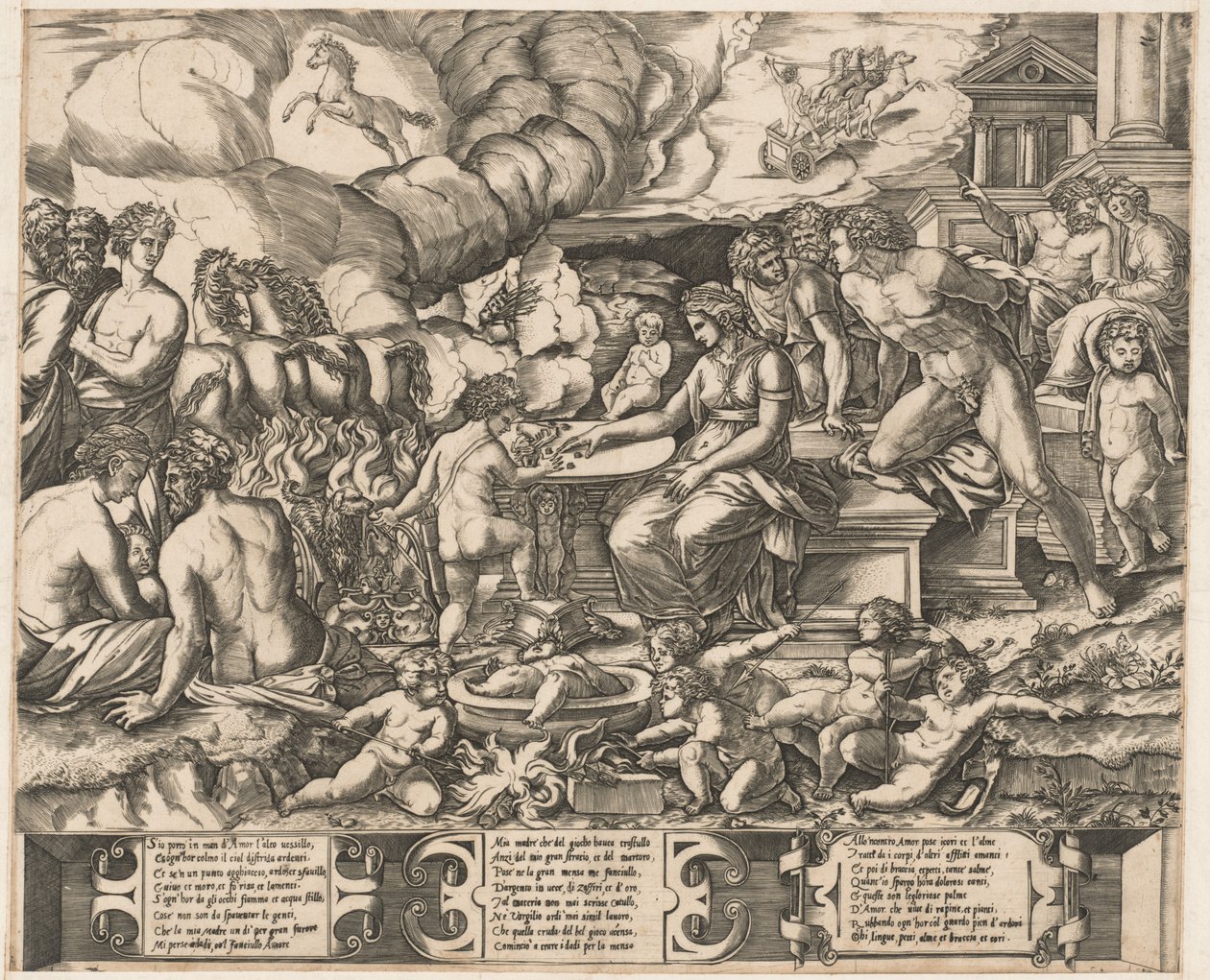 A szerelem allegóriája alkotó: School of Marcantonio Raimondi, after Baccio Bandinelli