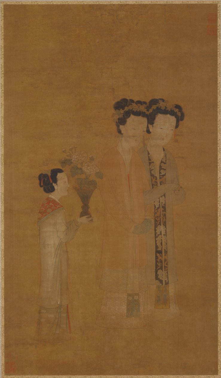 Udvari hölgyek és kísérők, Ming-dinasztia, 16. század. alkotó: School of Tang Yin