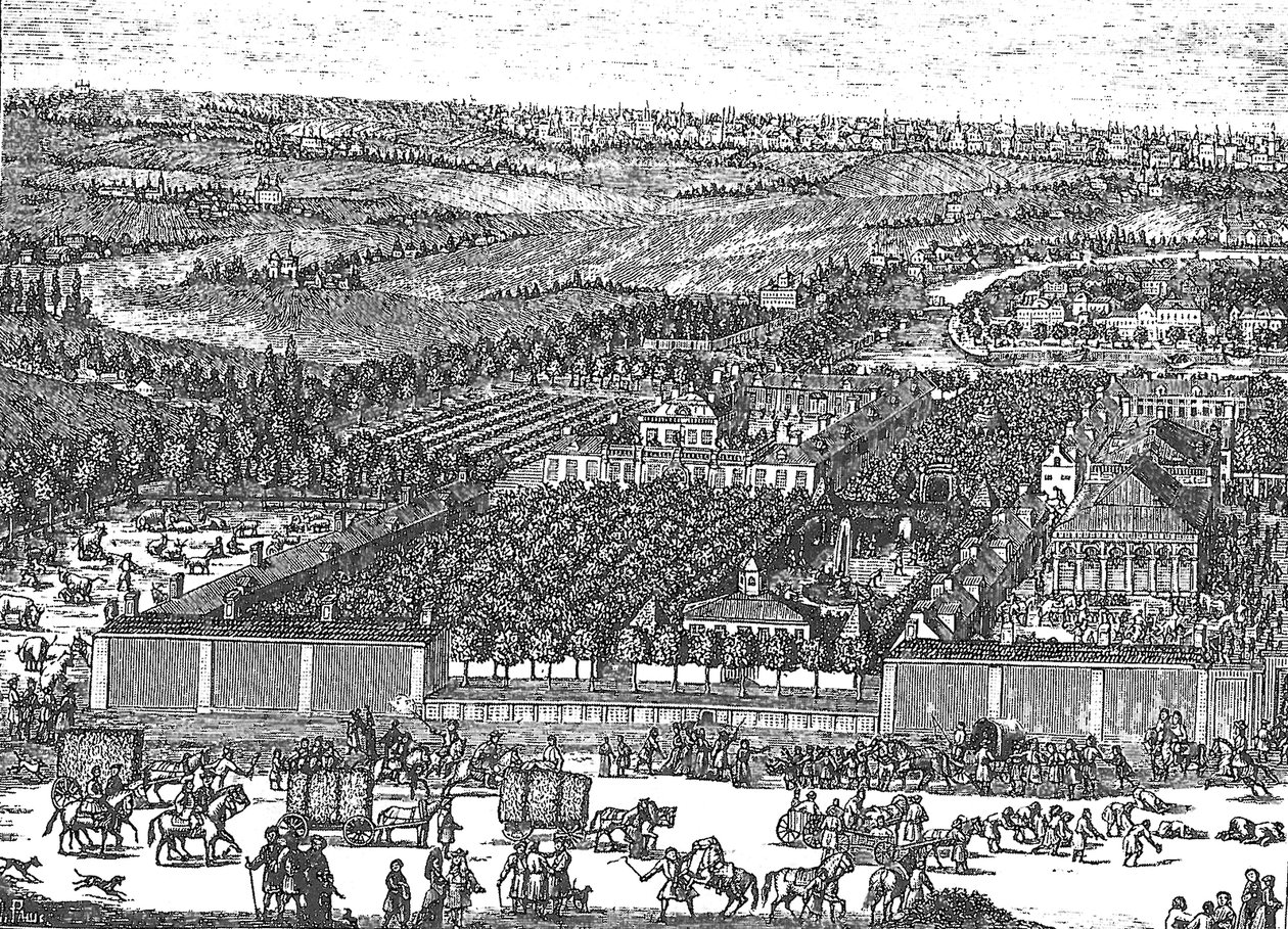Német negyed Nemetskaya sloboda Moszkvában, 1705 alkotó: Schoonebeek