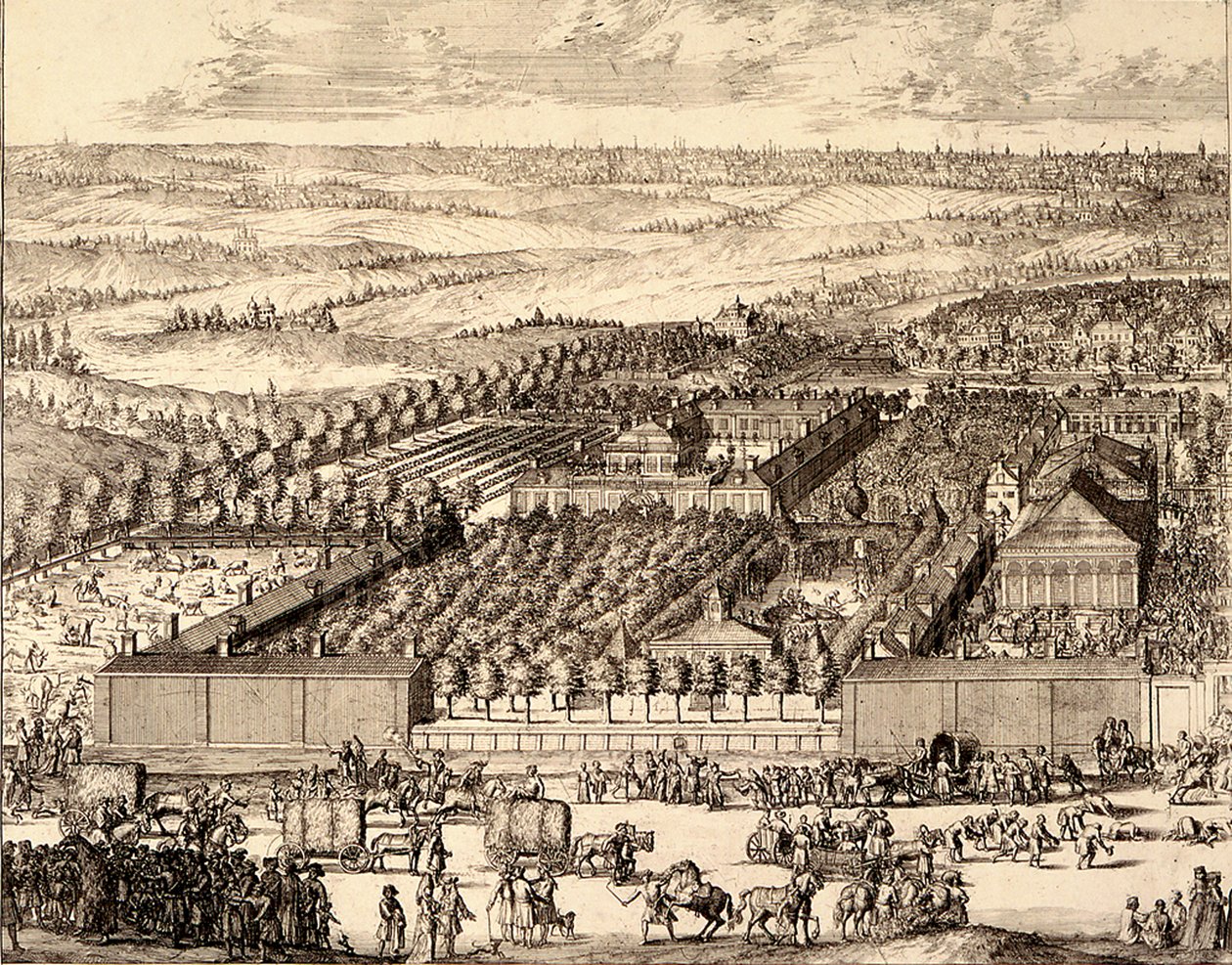 Német Negyed Nemetskaya sloboda Moszkvában, bal rész, 1705 alkotó: Schoonebeek