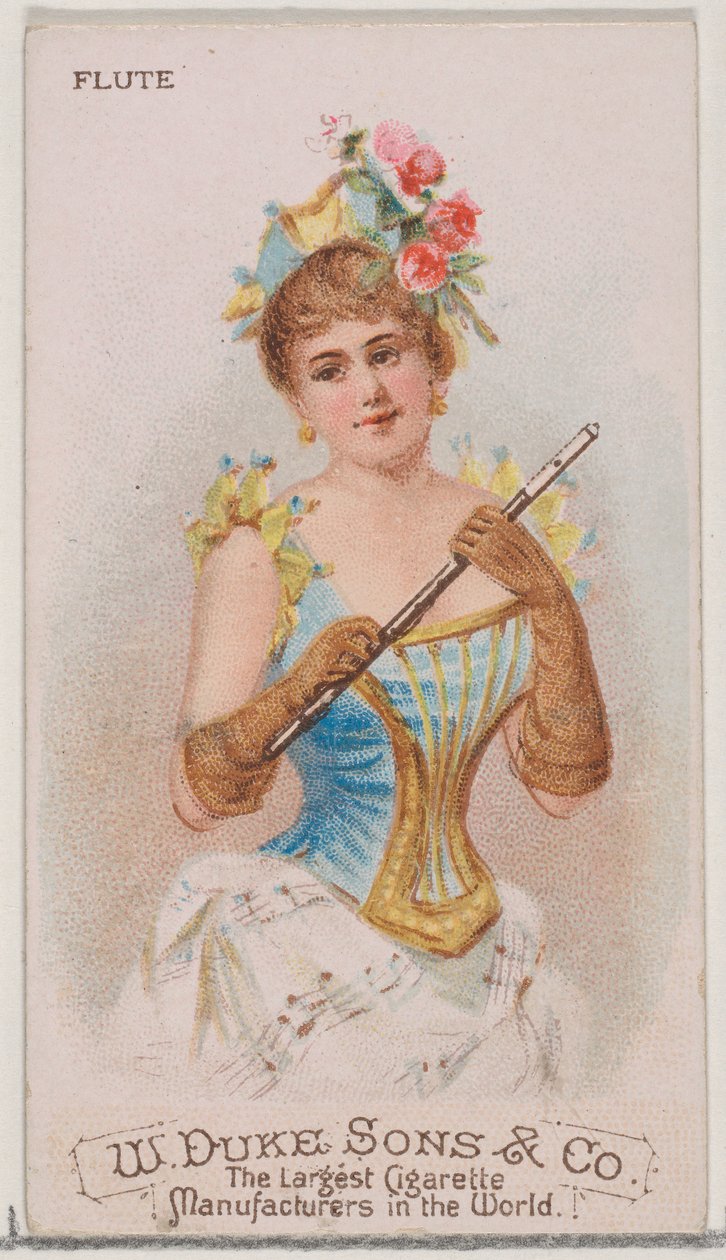 Furulya, az N82 hangszerek sorozatból Duke márkájú cigarettákhoz, 1888., 1888. alkotó: Schumacher and Ettlinger