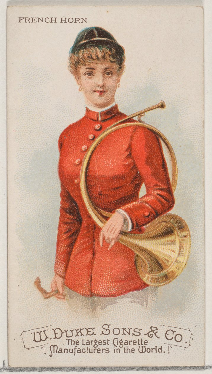 Kürt, az N82 hangszerek sorozatból Duke márkájú cigarettákhoz, 1888., 1888. alkotó: Schumacher and Ettlinger