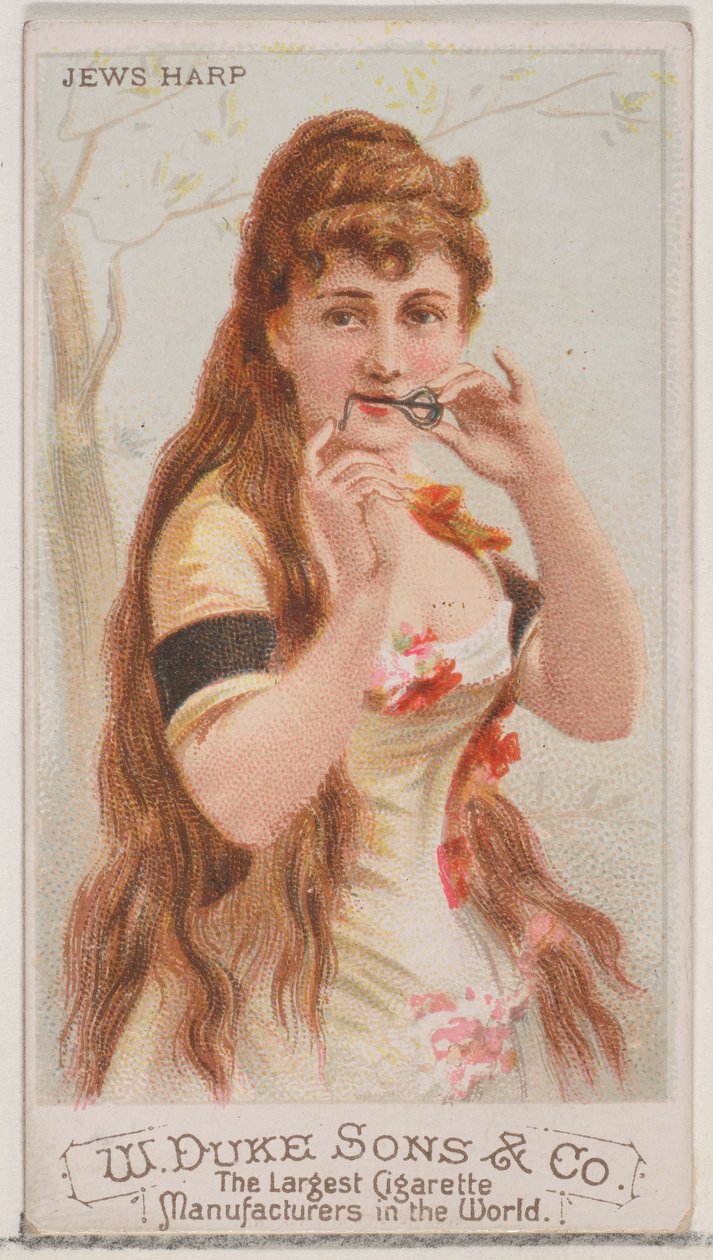 Jews Harp, a Musical Instruments N82 sorozatból Duke márkájú cigarettákhoz, 1888., 1888. alkotó: Schumacher and Ettlinger