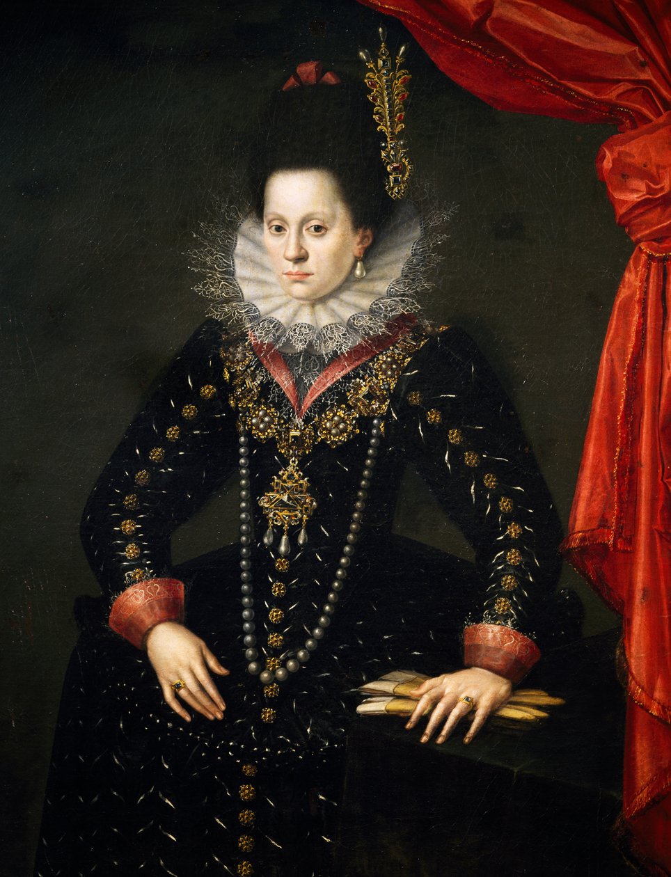 Lotharingiai Erzsébet, Bajorország hercegnő hitvese portréja alkotó: Scipione (1550 98) Pulzone