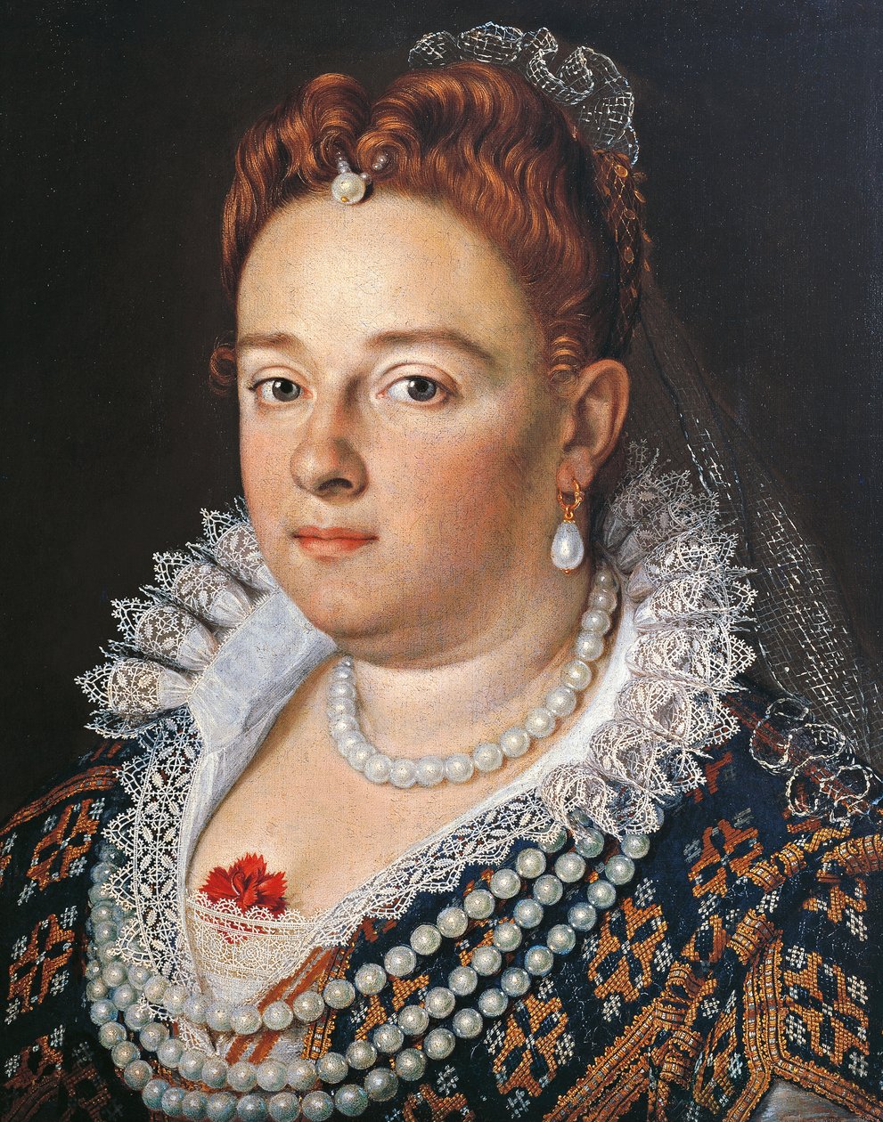 Bianca Cappiello portréja, Francesco I de Medici felesége (festmény) alkotó: Scipione (1550 98) Pulzone