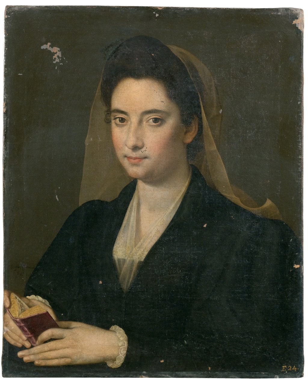 Egy könyves hölgy portréja ("Lucrezia Cenci") alkotó: Scipione Pulzone
