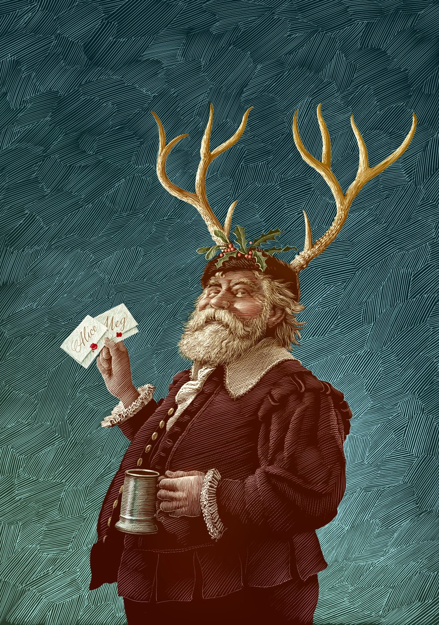 Falstaff, 2015 (scratchboard, digitálisan színezve) alkotó: Scott McKowen