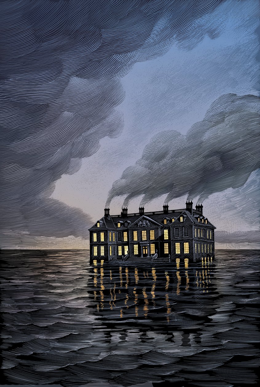 Heartbreak House, 2006 (scratchboard, digitálisan színezve) alkotó: Scott McKowen