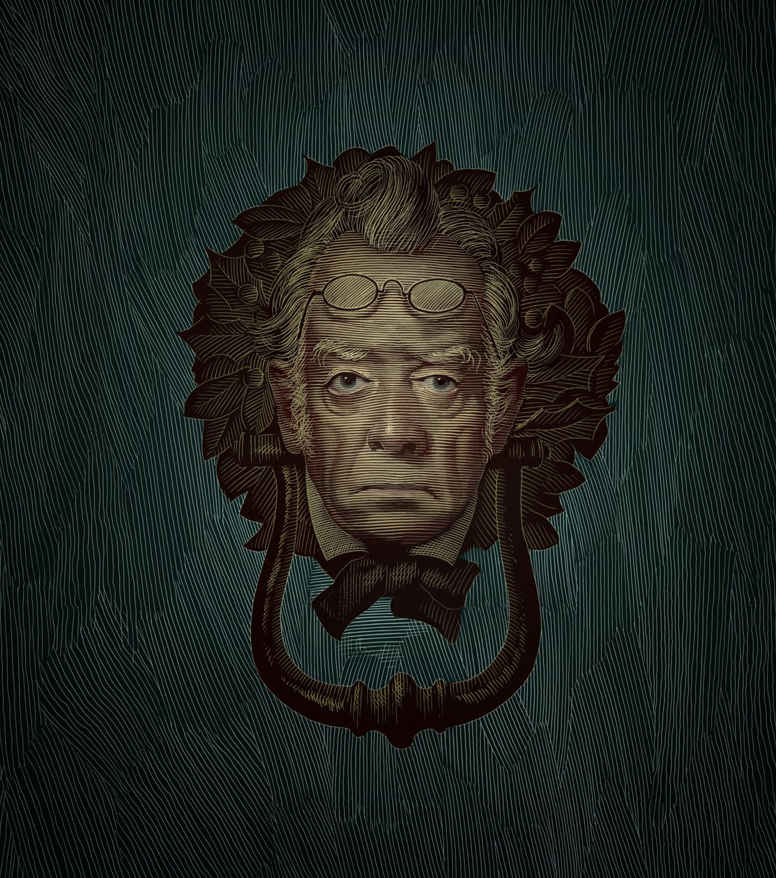 Jacob Marley, 2019 (scratchboard, digitálisan színezve) alkotó: Scott McKowen