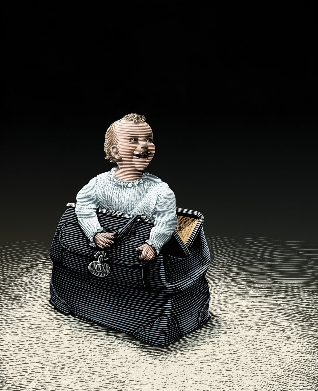The Importance of Being Earnest, 2008 (scratchboard, digitálisan színezve) alkotó: Scott McKowen