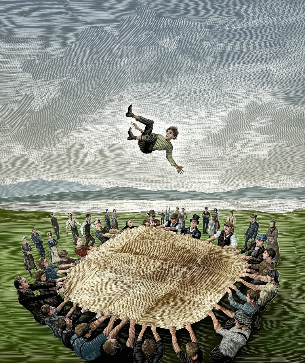 A nyugati világ Playboya, 2013 (scratchboard, digitálisan színezve) alkotó: Scott McKowen