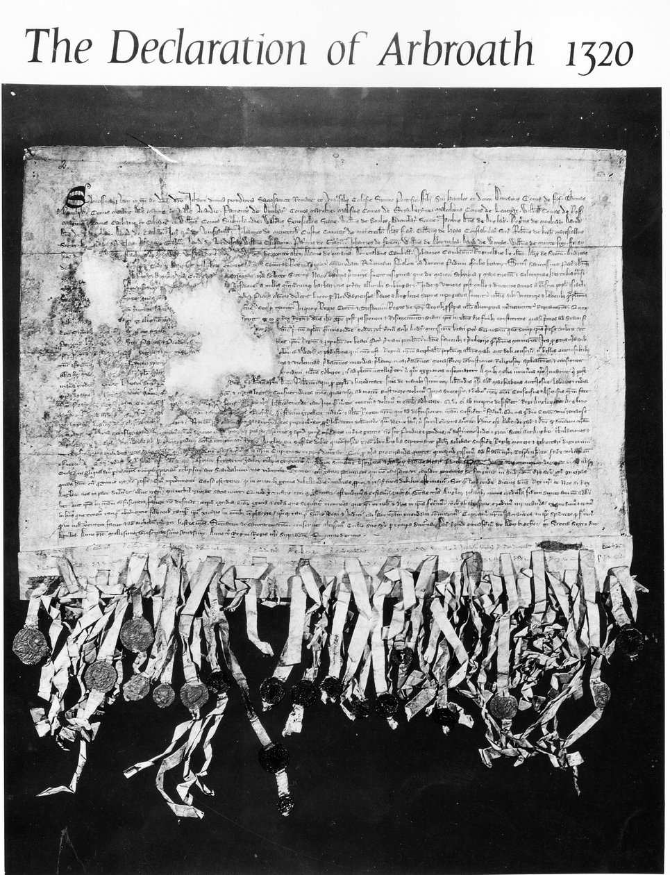Arbroath Nyilatkozata, 1320. április 6. (tinta pergamen) alkotó: Scottish School