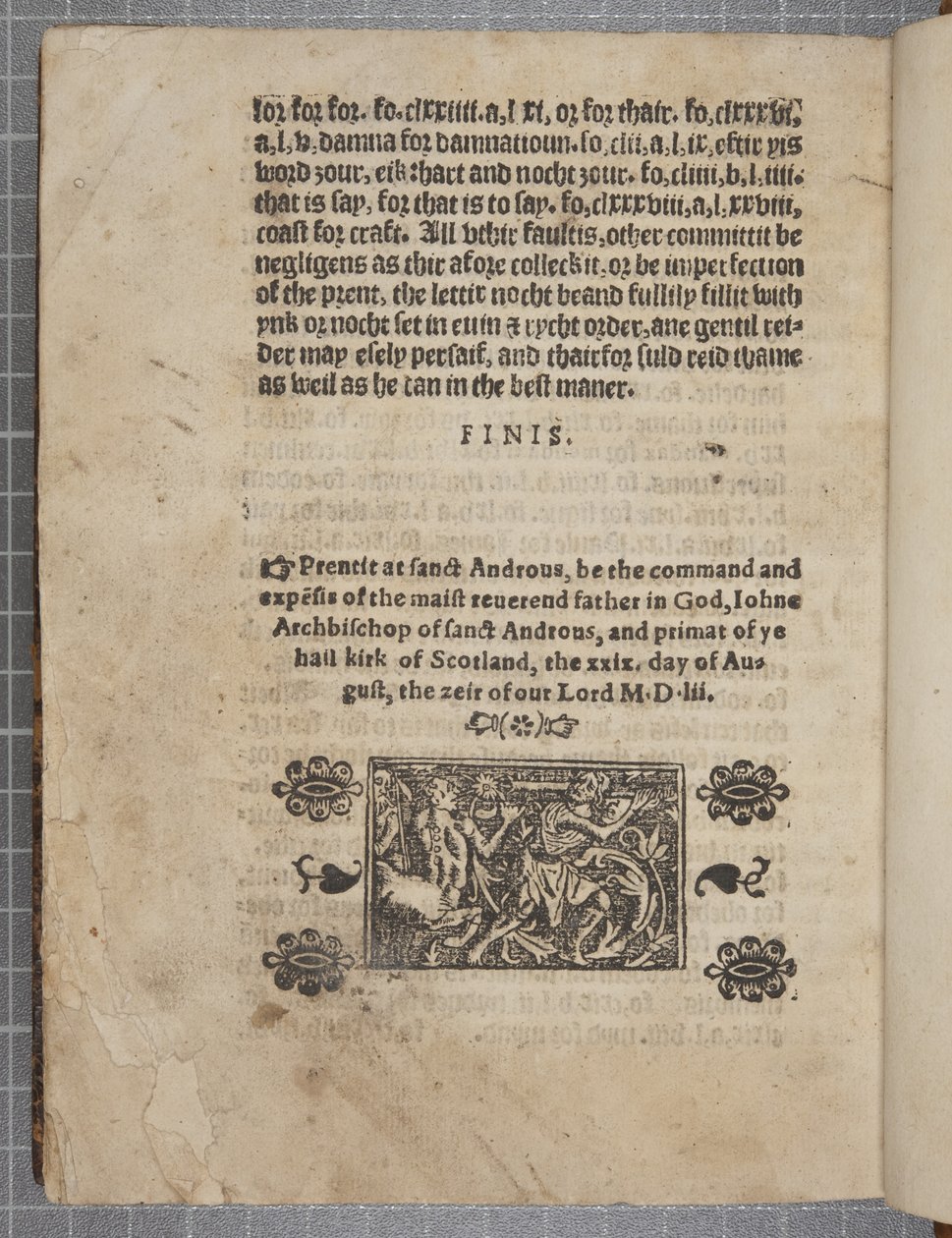 Fol 207 verso, A katekizmusból, 1552 alkotó: Scottish School