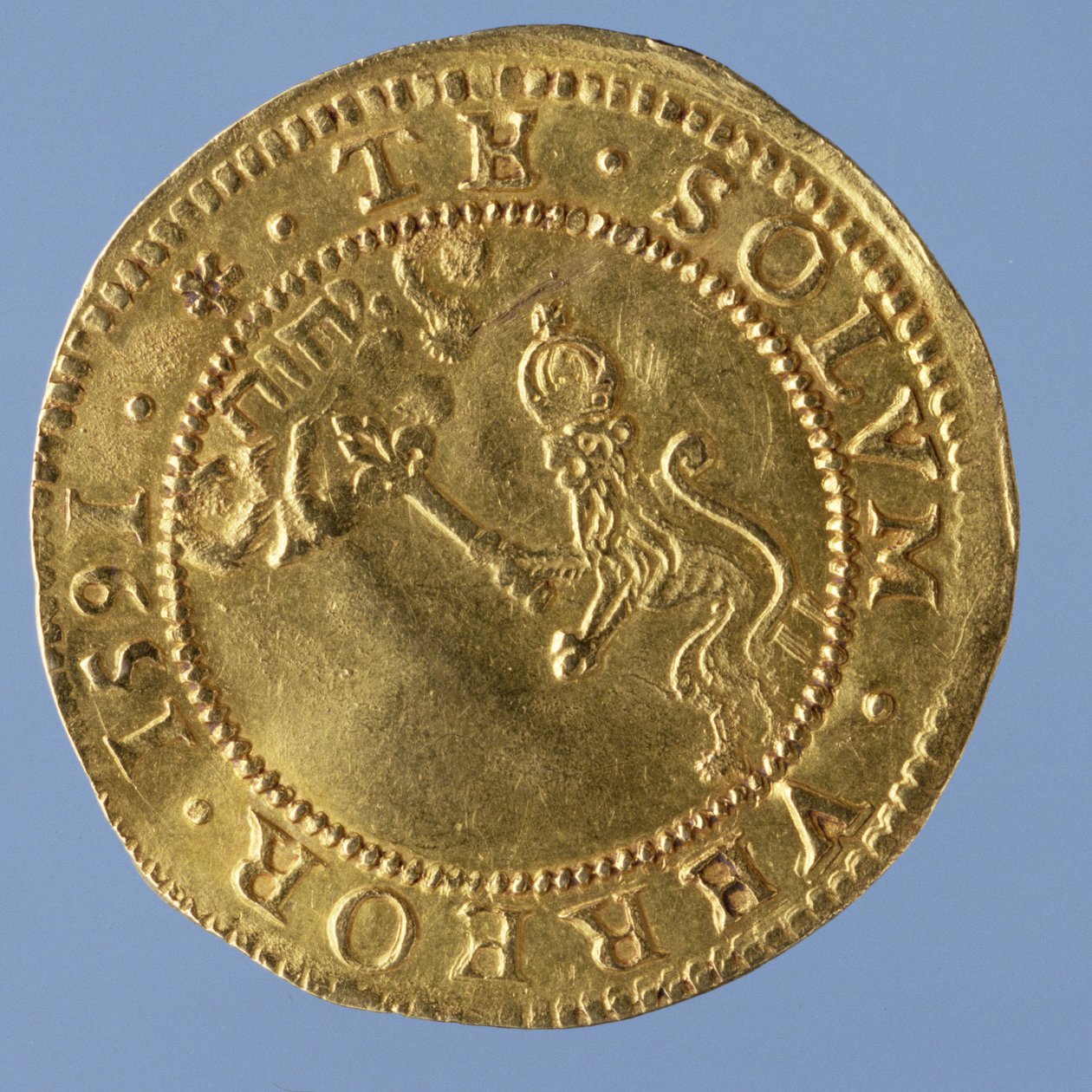 4 kilós skót (kalapdarab) I. James, Edinburgh-i pénzverde, 1591 (fordított) (arany) (előlapját lásd: 58855) alkotó: Scottish School