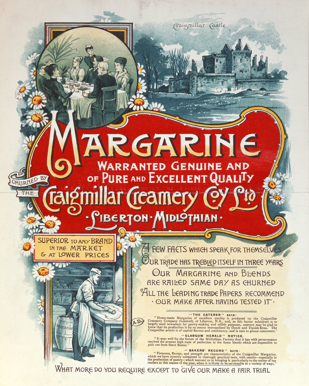 A Craigmillar Creamery által gyártott margarin reklámja alkotó: Scottish School